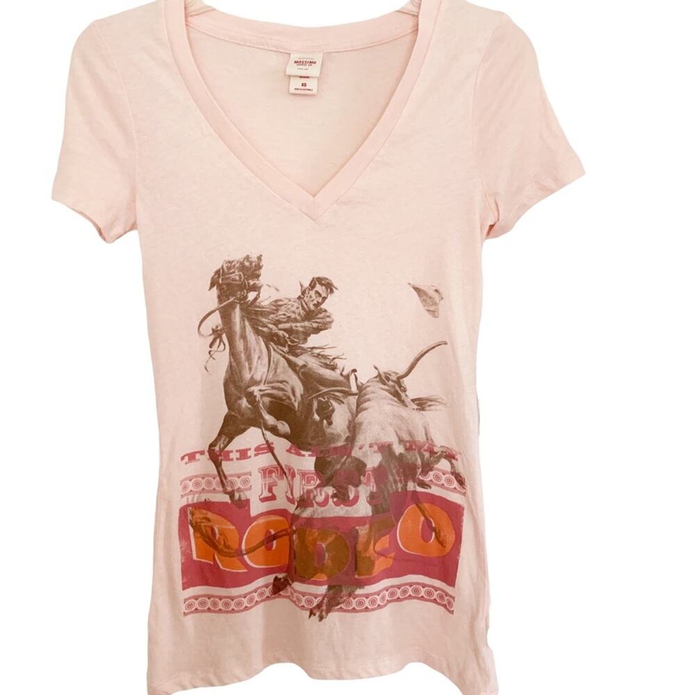 Mossimo Peach This Ain't My First Rodeo Cowboy Graphic Tee NWT